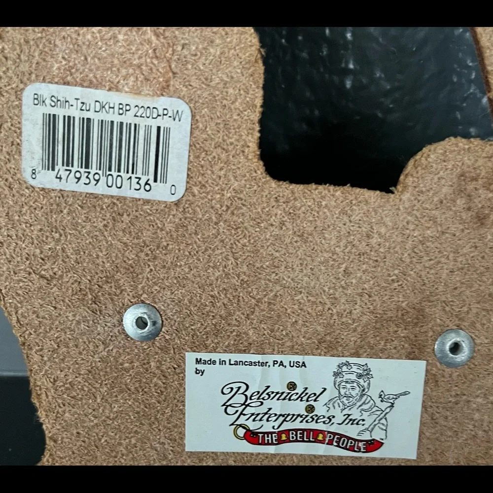 Leather- door knob dog bell- Shitzu